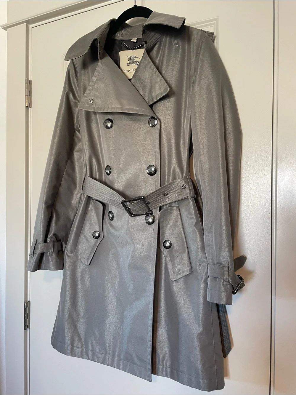 Burberry Women's Silv Double-Breasted Trench Coat - Picture 1 of 16